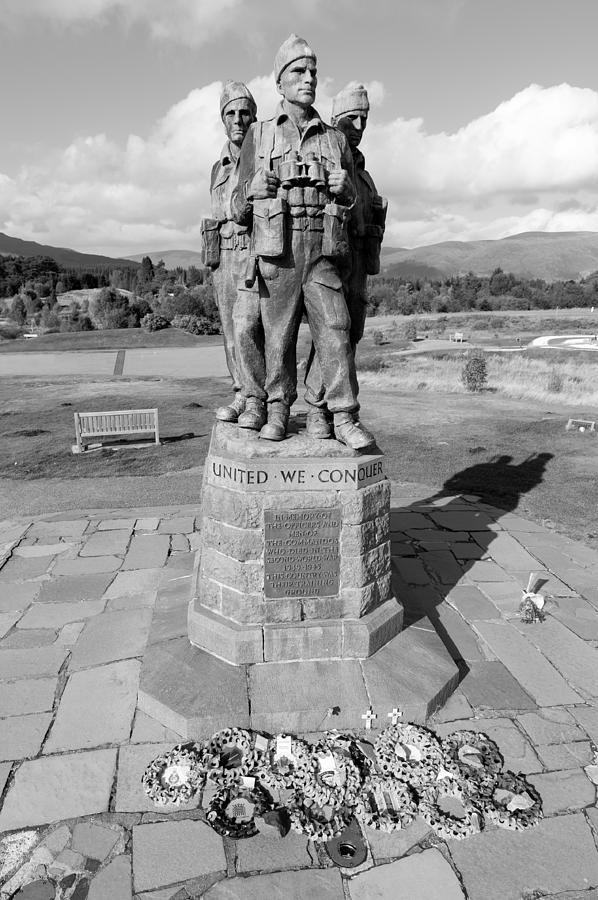 Commando Memorial Spean Bridge black and white Photograph by Gary Eason