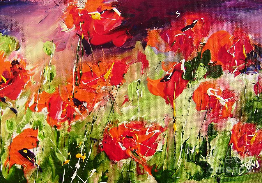 Commission a poppy painting  Painting by Mary Cahalan Lee - aka PIXI