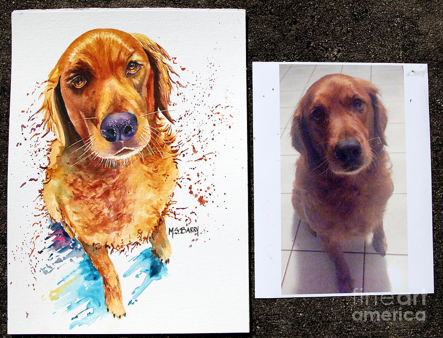 Commissioned Dog #1 Painting by Maria Barry