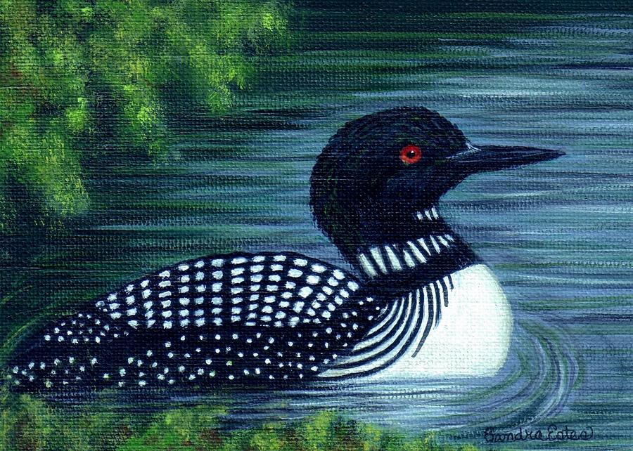 Common Loon Painting by Sandra Estes