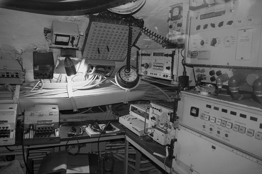 Communications Room Russian Submarine BW Photograph by Thomas Woolworth