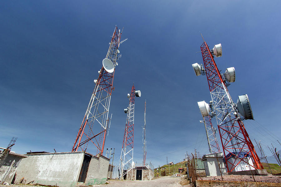 Mountain Photograph - Communications Towers by Dr Morley Read