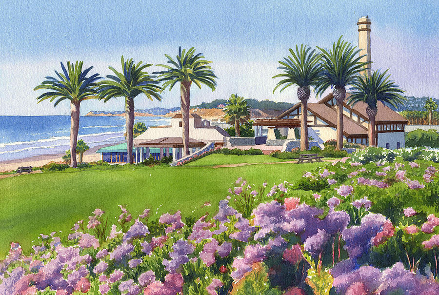 San Diego Painting - Community Center at Del Mar by Mary Helmreich