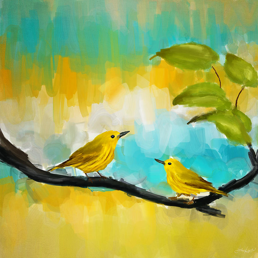 Canary Painting - Companionship by Lourry Legarde