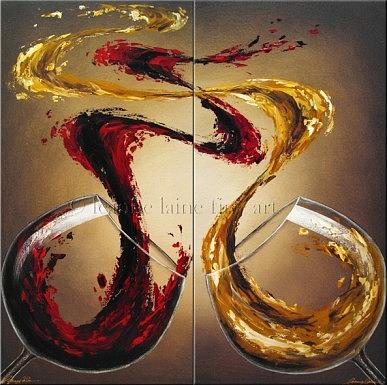 Comparing Pinot Wine Art Painting Painting by Leanne Laine Fine