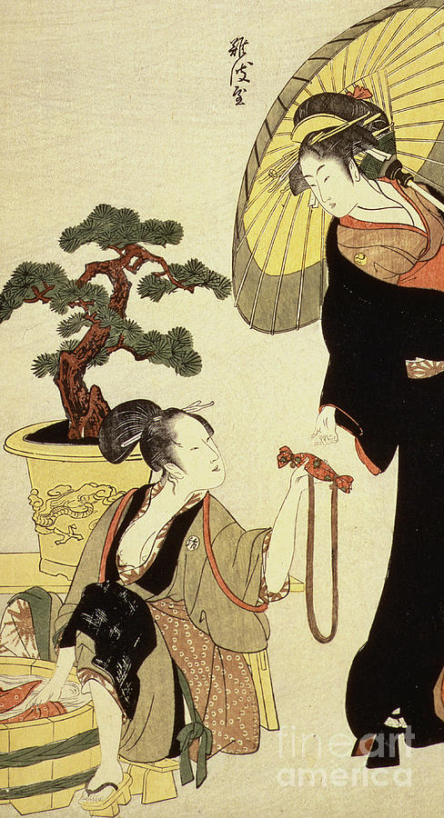 Tree Painting - Comparison of celebrated beauties and the loyal league by Kitagawa Utamaro