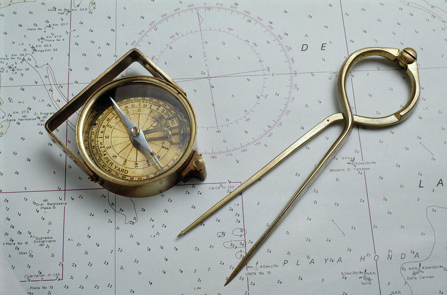 Compass And Dividers Photograph by Steve Percival/science Photo Library