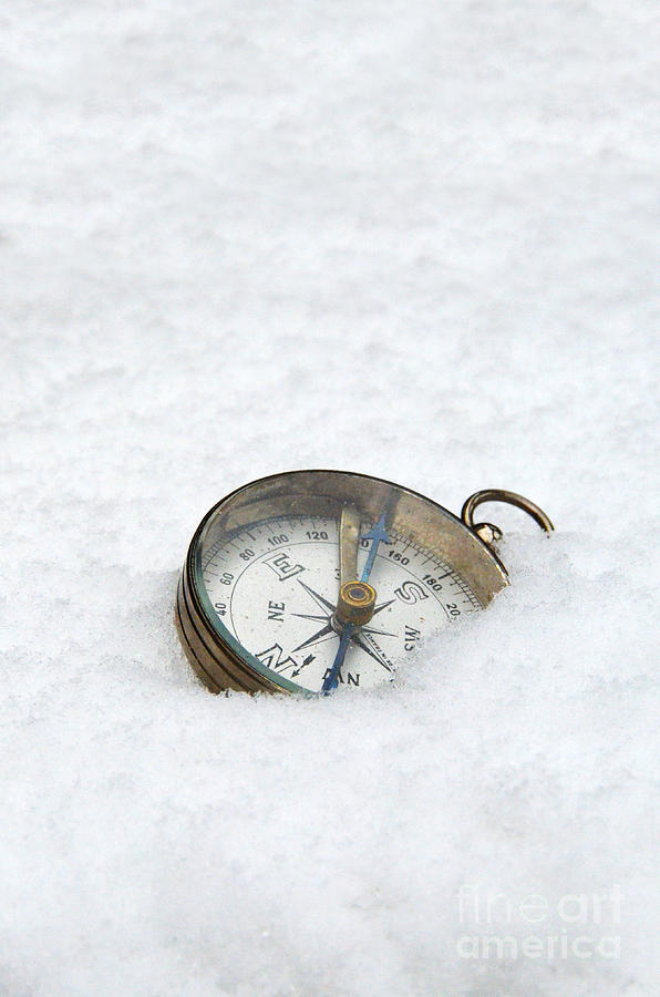 Compass in Snow Photograph by Jill Battaglia