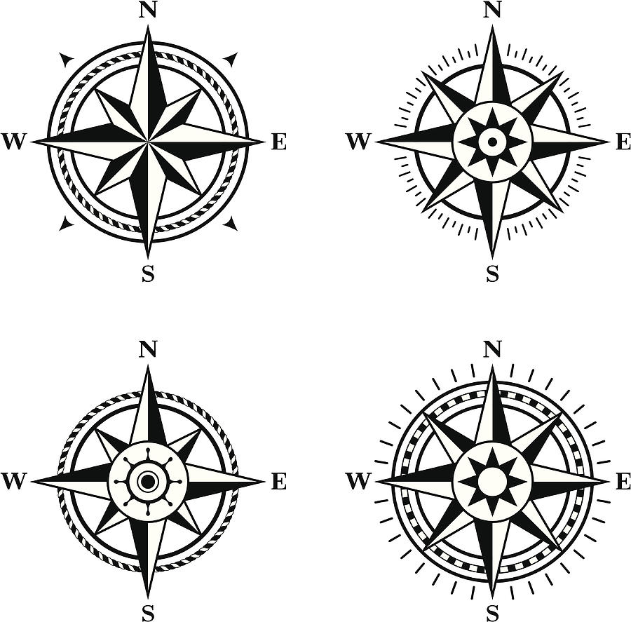 Compass roses Drawing by Linearcurves