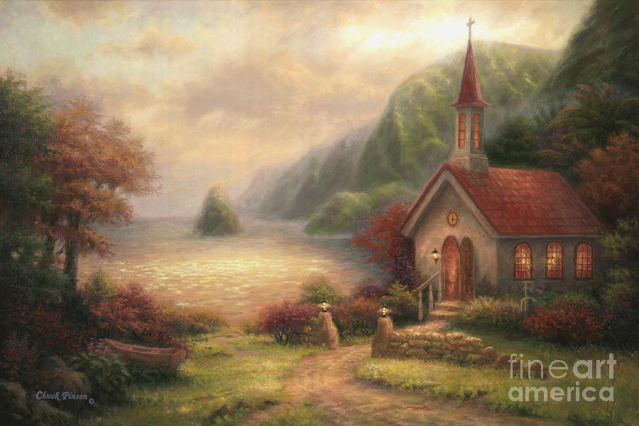 Church Painting - Compassion Chapel by Chuck Pinson