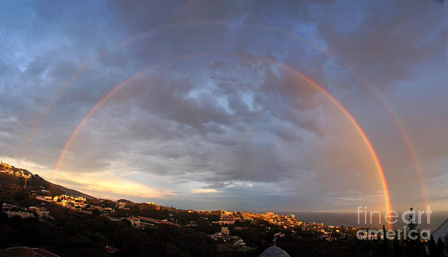 Complete double rainbow Photograph by Rod Jones