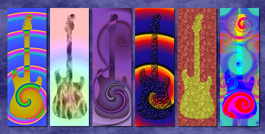 Complete Electric Guitar Collection Digital Art
