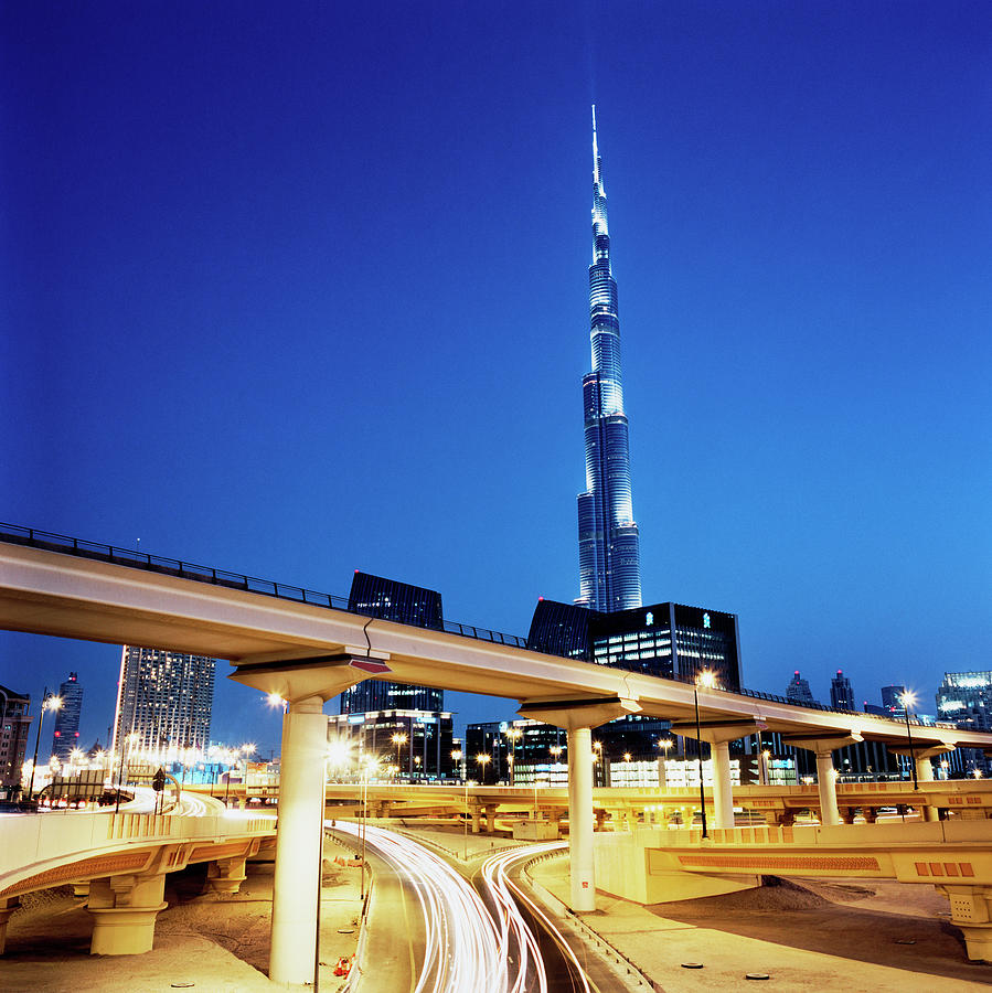 Complex Road Network By Burj Khalifa At Photograph by Gary Yeowell