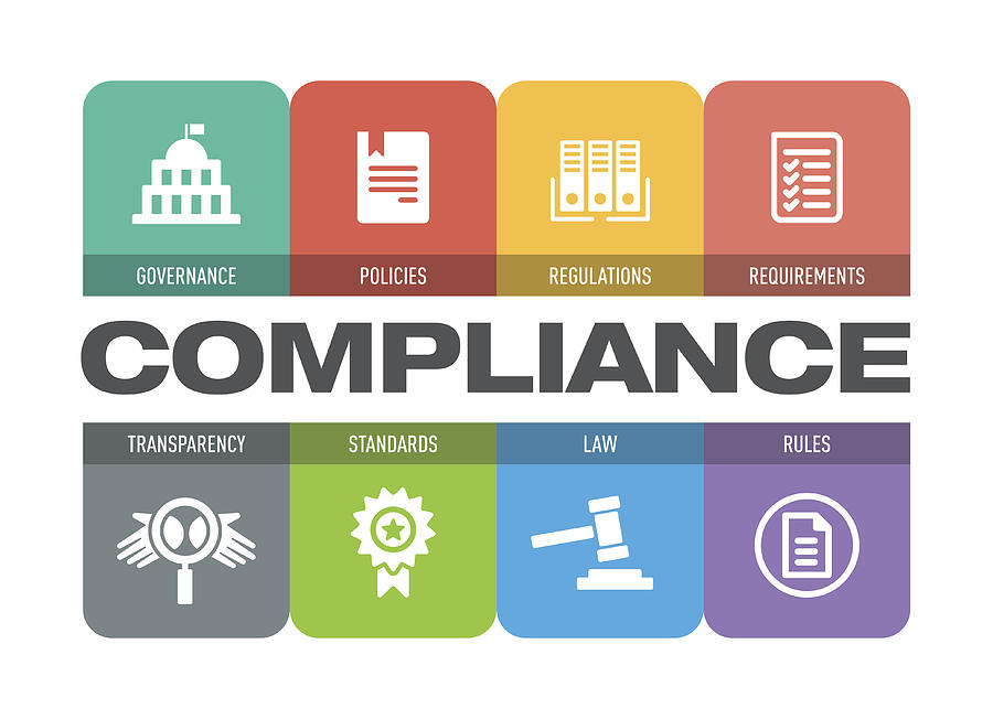 Compliance Icon Set Drawing by Cnythzl