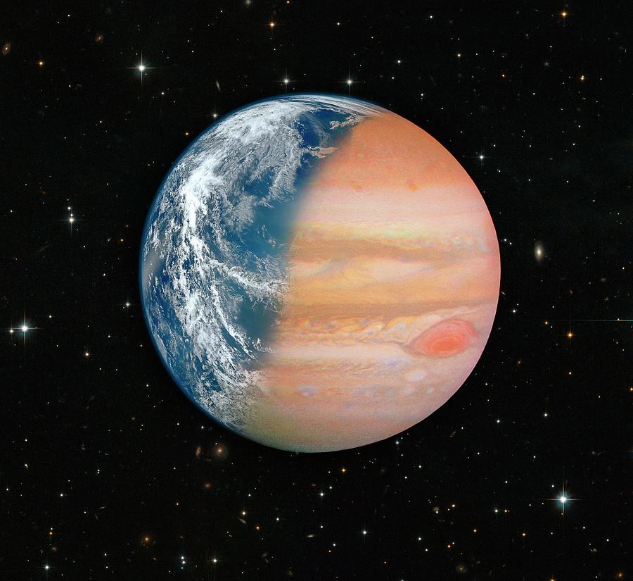 Composite Earth-jupiter Planet Photograph by Science Photo Library ...