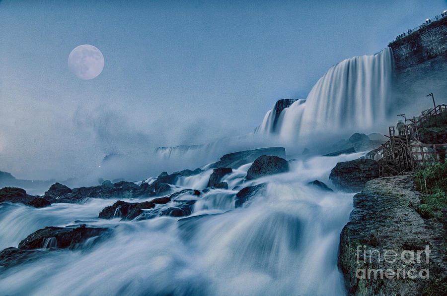 Niagara Falls Photograph - COMPOSITE Niagara Super Moon by James Neiss