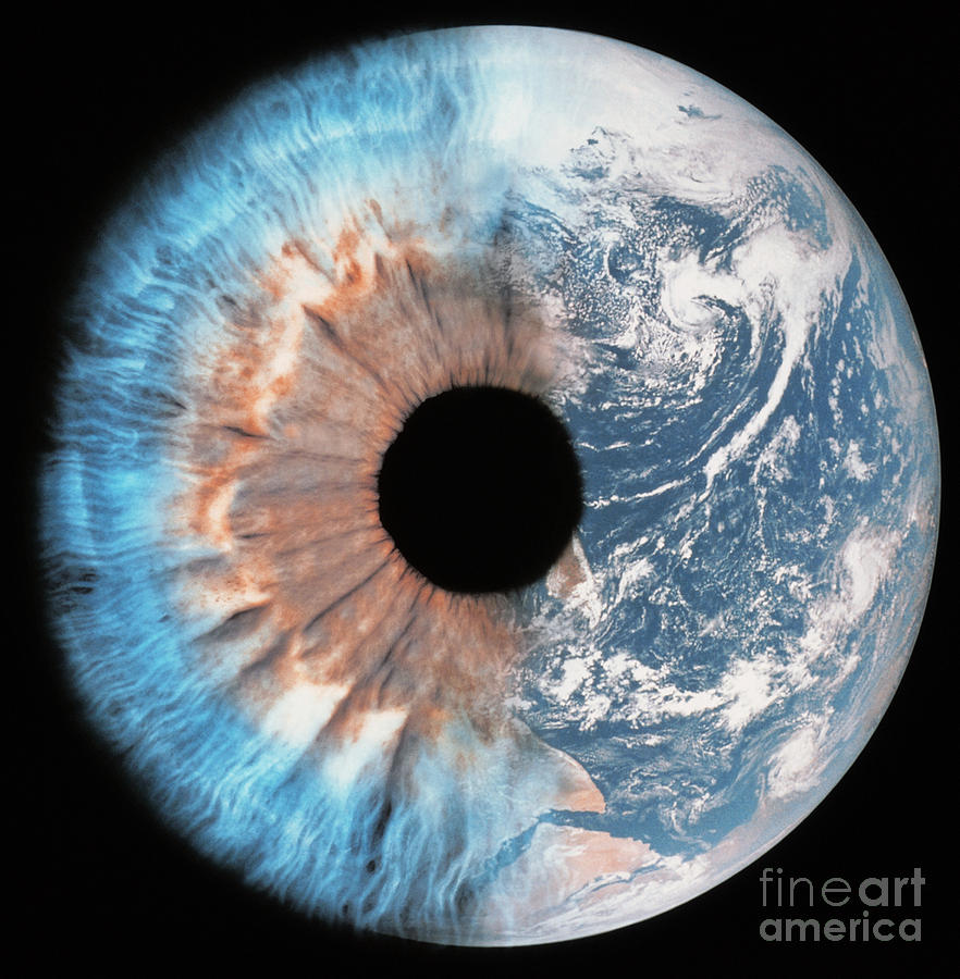 Abstract Photograph - Composite of earth and eye by Spl