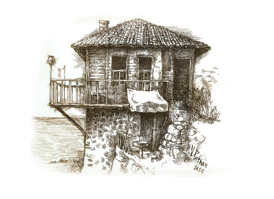 Landscape Drawing - The Old House by Vladimir Petrov