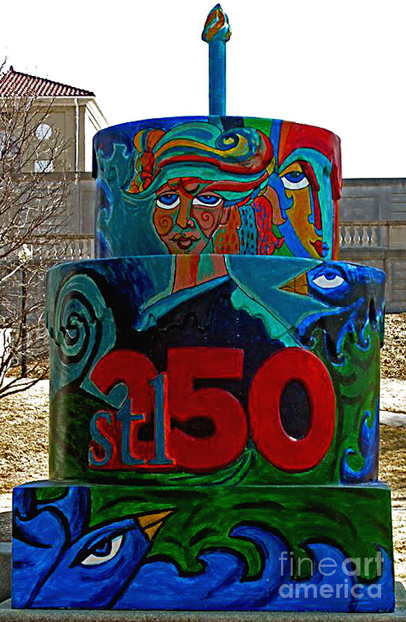 Compton Hill Water Tower Stl250 Cake Painting by Genevieve Esson