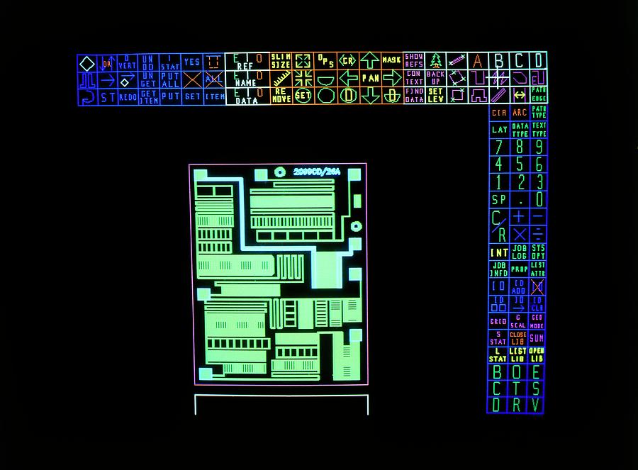 Integrated Circuit Photograph - Computer-aided Design Of A Silicon Chip by Simon Fraser/welwyn Electronics/science Photo Library