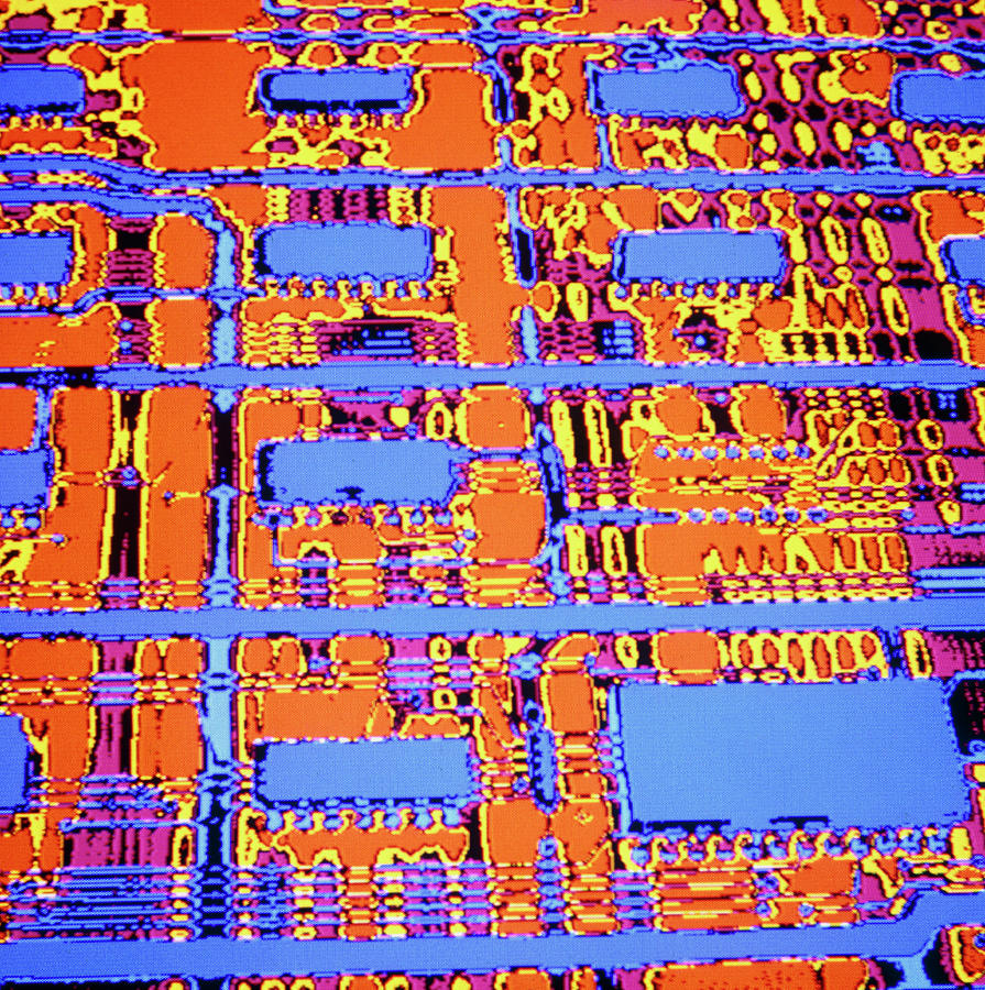 Computer Artwork Of A Printed Circuit Board Photograph by Alfred Pasieka/science Photo Library