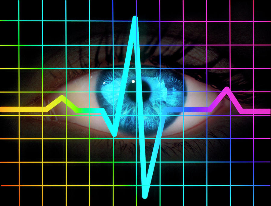 Computer Artwork Of Heartbeat Ecg And Human Eye Photograph by Mehau Kulyk/science Photo Library