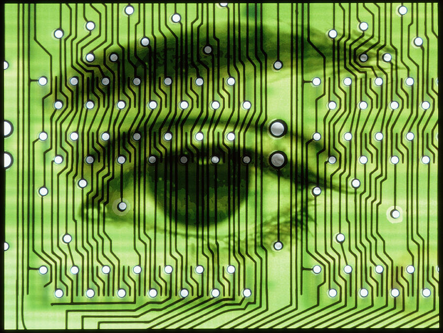 Computer Artwork Of Human Eye On A Circuit Board Photograph by Alfred Pasieka/science Photo Library
