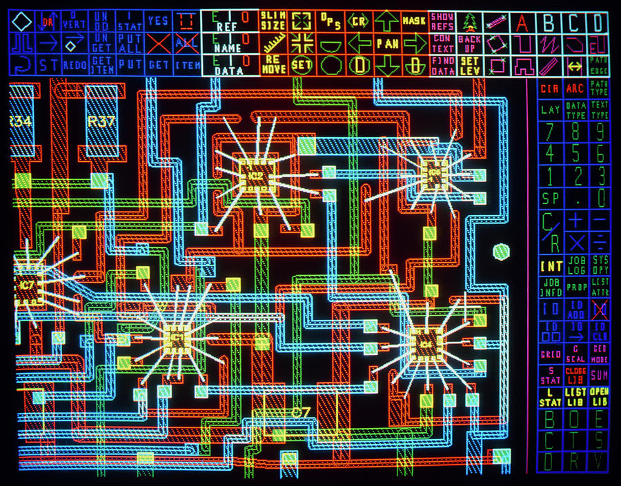 Computer Design Of Multi-layered Hybrid Circuit Photograph by Simon Fraser/welwyn Electronics/science Photo Library
