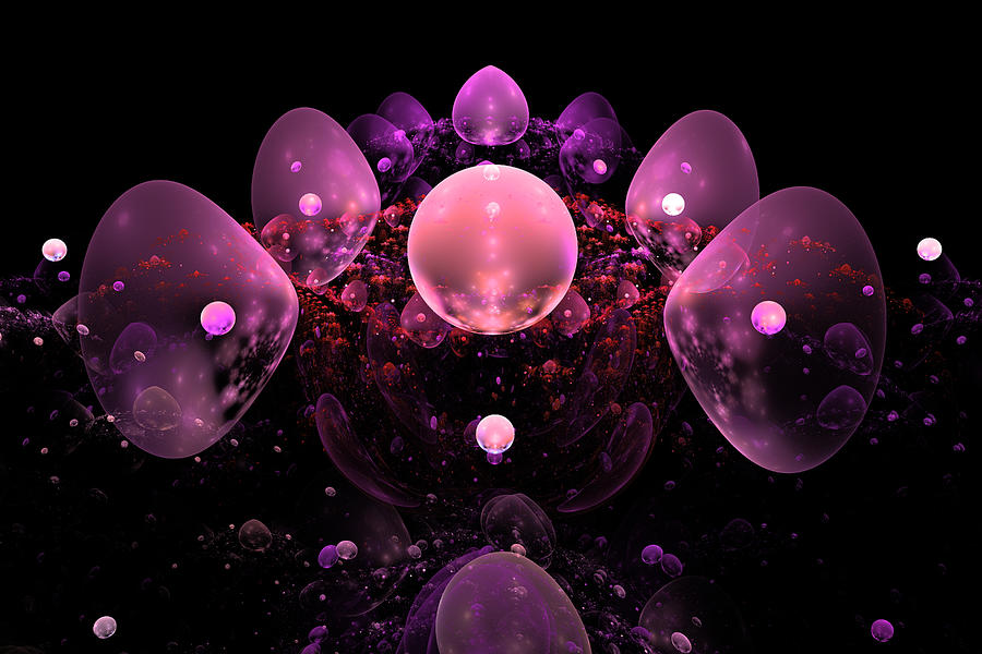 Computer Generated Pink Abstract Bubbles Fractal Flame Art Photograph by Keith Webber Jr