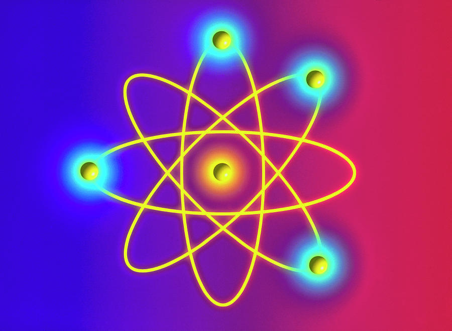 Computer Graphic Of A Beryllium Atom. Photograph by Mehau Kulyk/science Photo Library
