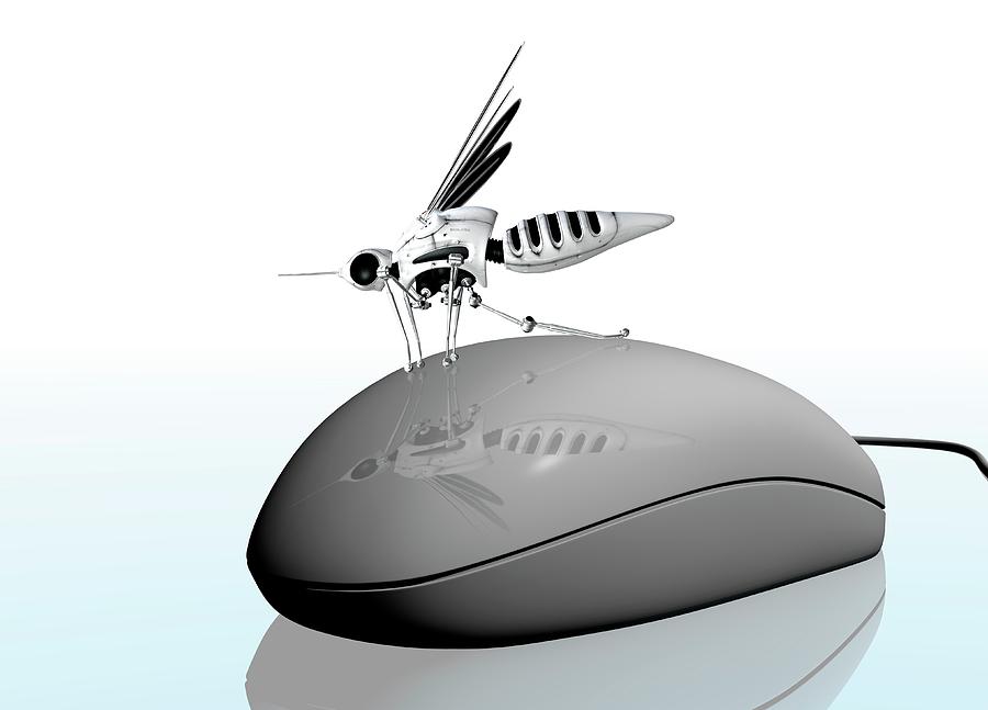 Computer mouse with nano bug photograph by victor habbick visions