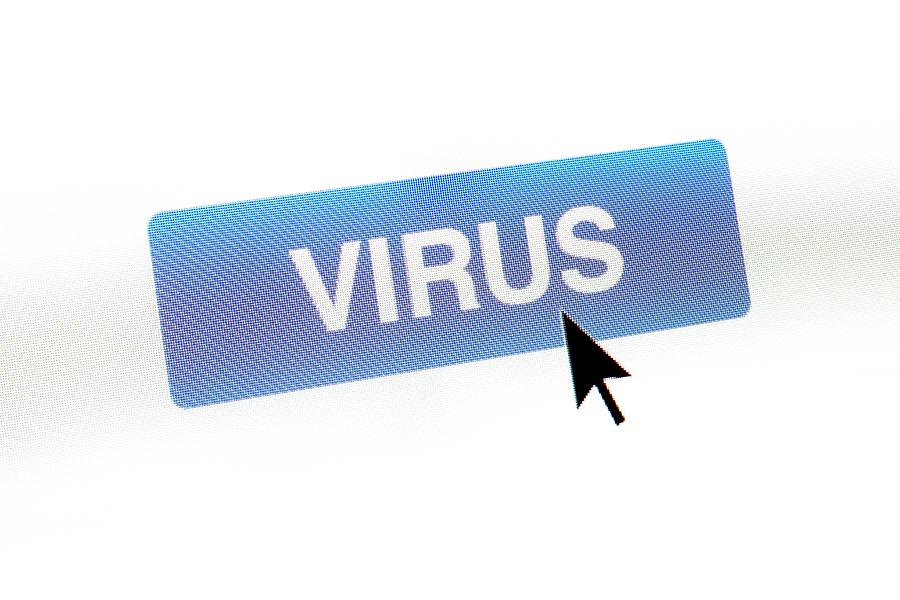 Virus Computer Button Computer Virus Photograph by Daniel Sambraus/science Photo Library - Pixels