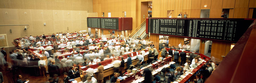 Color Image Photograph - Computerized Trading Floor by Panoramic Images