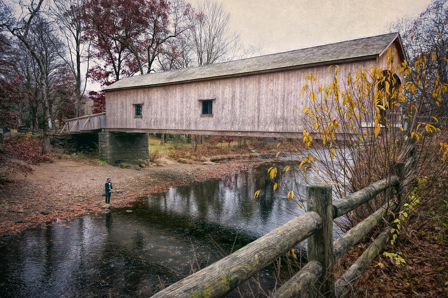 Salmon Photograph - Comstock Covered Bridge by Joan Carroll