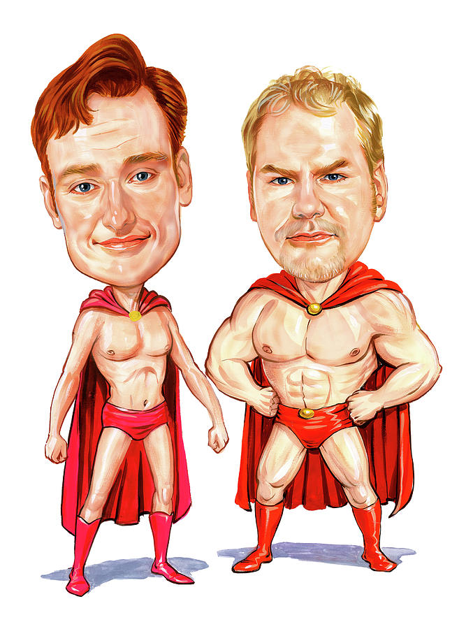 Conan  OBrien and Jim Gaffigan as Pale Force Painting by Art  