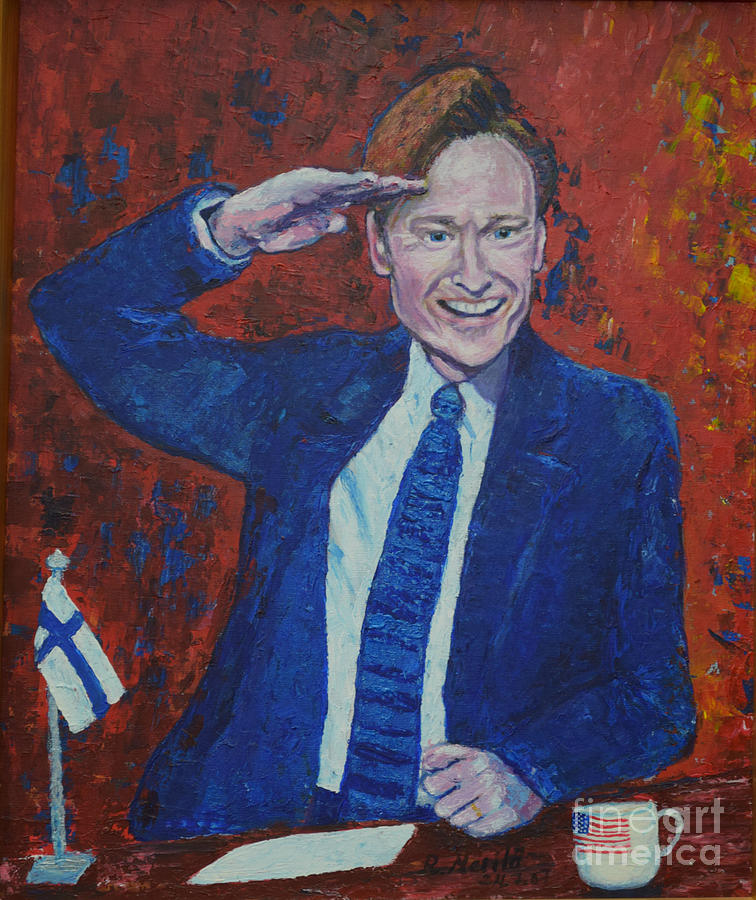 Conan OBrien Flagging Finland Painting by Raija Merila
