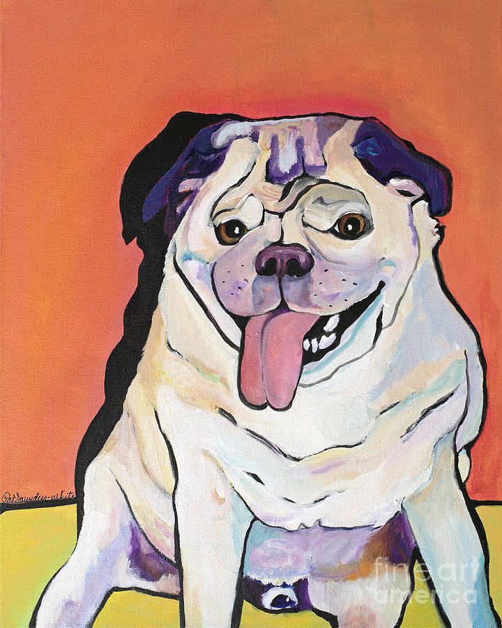 Pug Porn Painting by Pat Saunders-White
