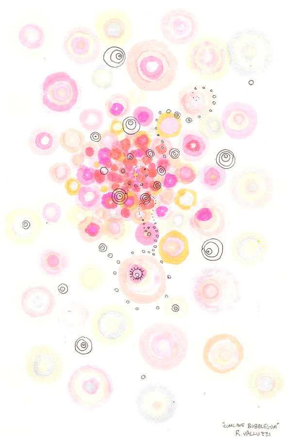 Concave bubblegum Painting by Regina Valluzzi