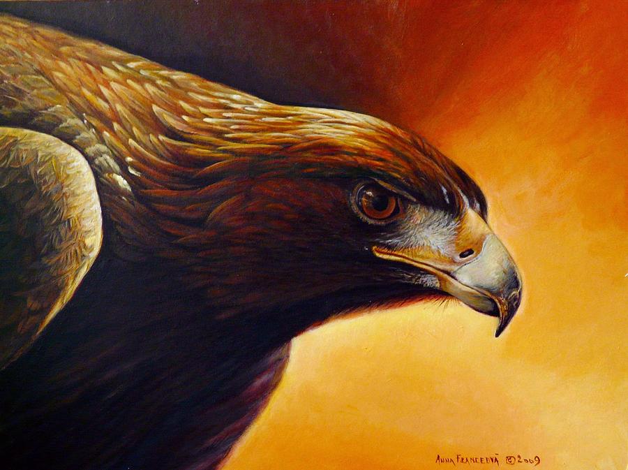 Falconry Painting - Concentration by Anna Franceova Falconry Painting - Concentration by Anna Franceova