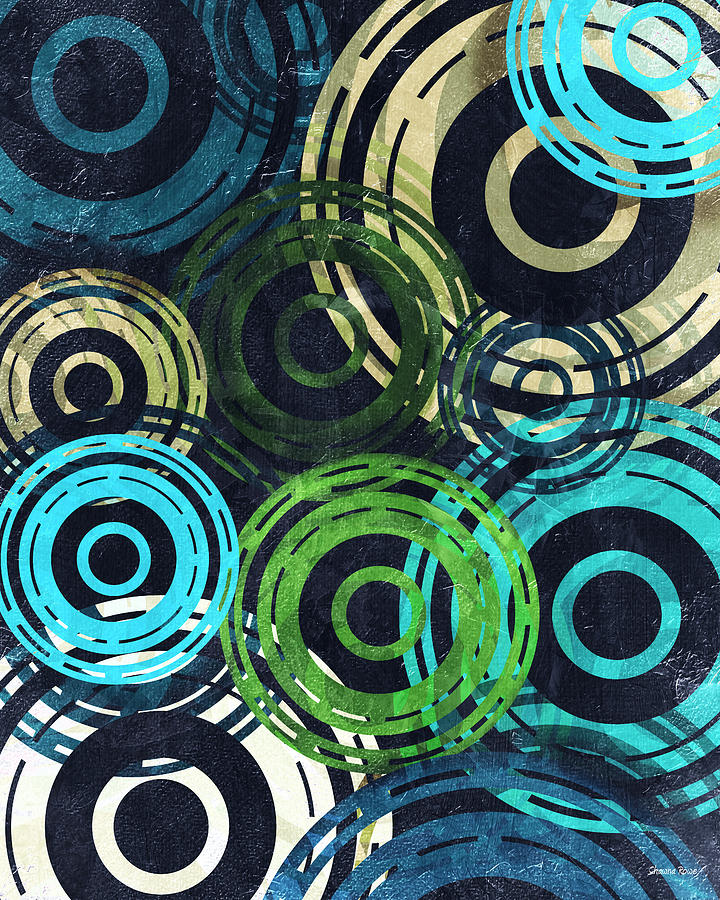 Concentric Intensity - Blue Digital Art by Shawna Rowe