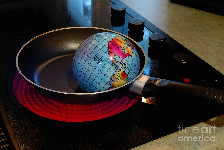 Globe Photograph - Conceptual Image - Global Warming by Amy Cicconi