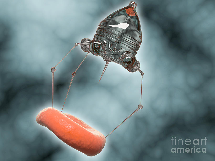 Conceptual Image Of A Nanobot Injecting Digital Art by Stocktrek Images