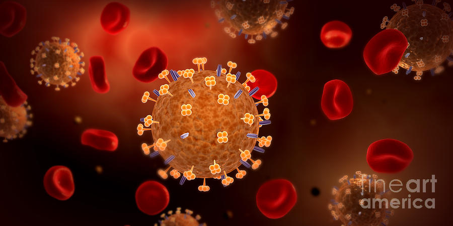 Conceptual Image Of Influenza Causing Digital Art by Stocktrek Images
