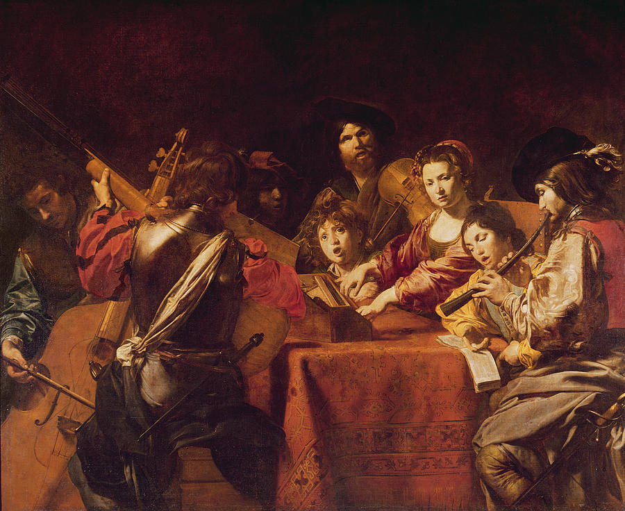 Concert With Eight People Painting by Valentin de Boulogne | Fine Art ...
