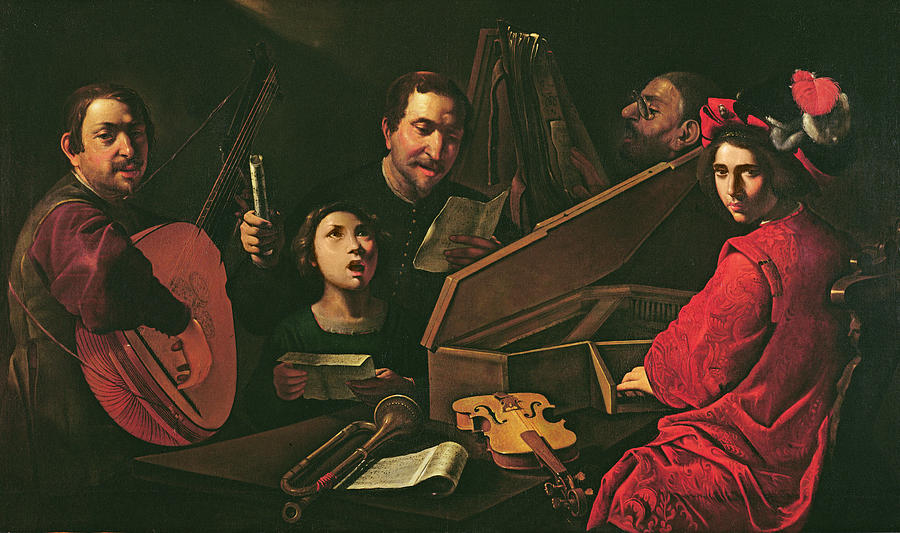 Musical Instrument Photograph - Concert With Musicians And Singers, C.1625 Oil On Canvas by Pietro Paolini