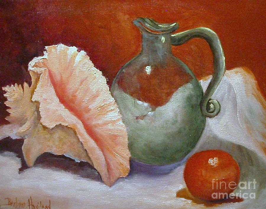 Conch Glass and Ball  Painting by Barbara Haviland