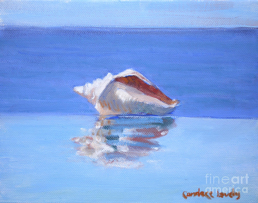 Conch on the Edge Painting by Candace Lovely