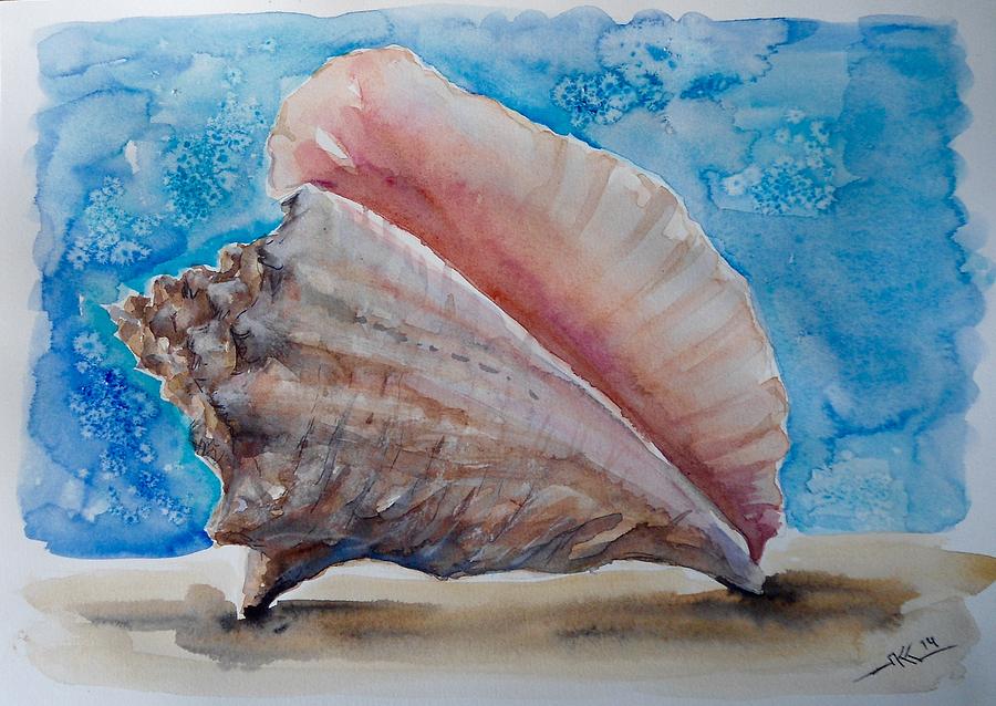 Conch shell Painting by Katerina Kovatcheva