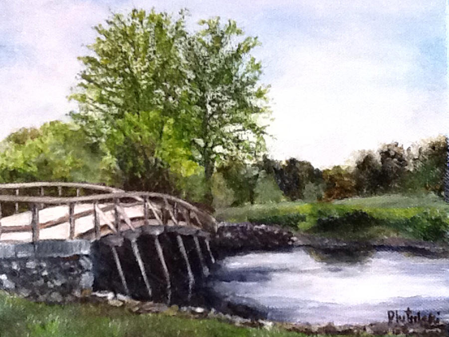 Concord Bridge Painting by Cindy Plutnicki