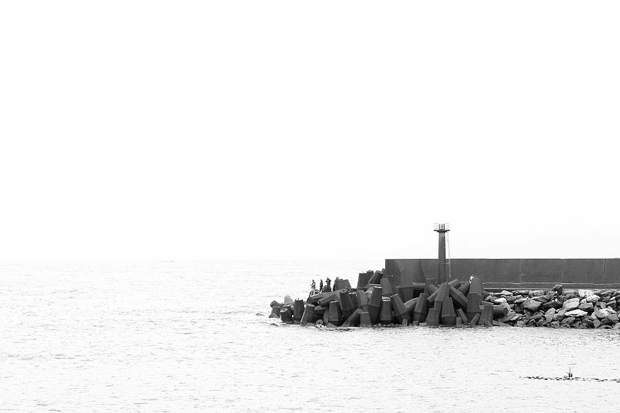 Concrete Blocks Along The Coast Photograph by Kuangliu